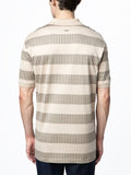 Polo Mens Stripe Dm Short Sleeves Golfer Stone