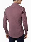Polo Mens Micro Geo Print Long Sleeves Shirt Pink