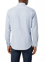Polo Mens Micro Print Shirt In Light Blue