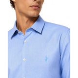 Polo Mens Premium Herringbone Long Sleeves Shirt In Light Blue