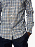 Polo Mens Small Check Long Sleeves Shirt Blue