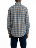 Polo Mens Small Check Long Sleeves Shirt Blue