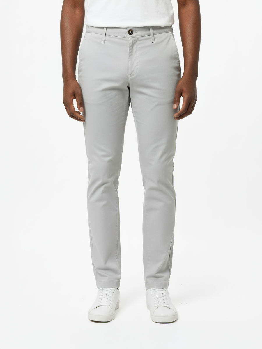 Polo Mens Essential Slim Leg Chino In Light Grey