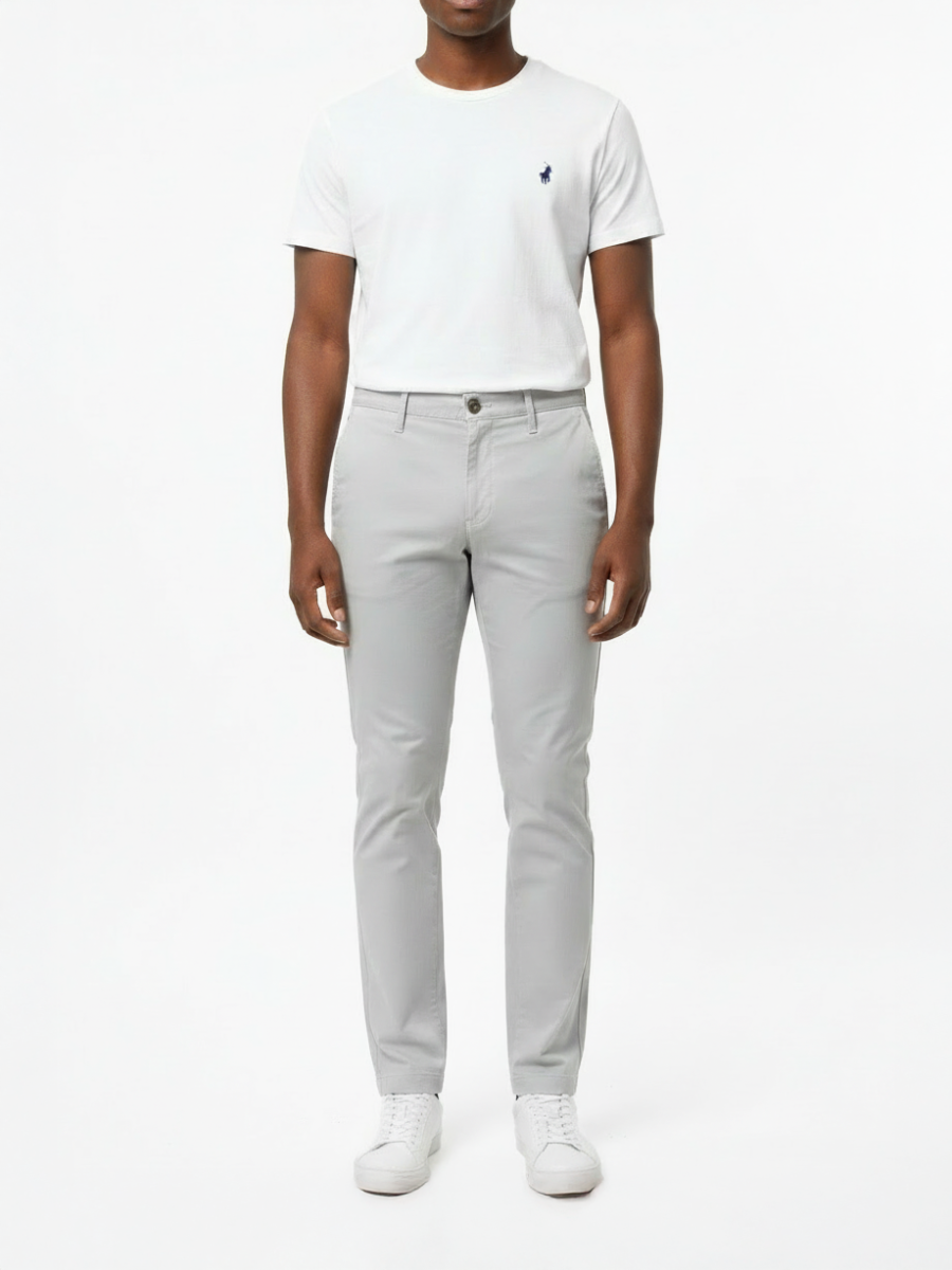 Polo Mens Essential Slim Leg Chino In Light Grey