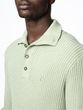 Polo Mens Long Sleeve Textured Knitwear In Sage