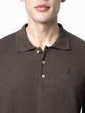 Polo Mens Cotton Long Sleeves Golfer Chocolate