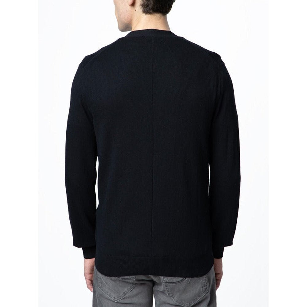 Polo Mens Plain Cardigan In Black