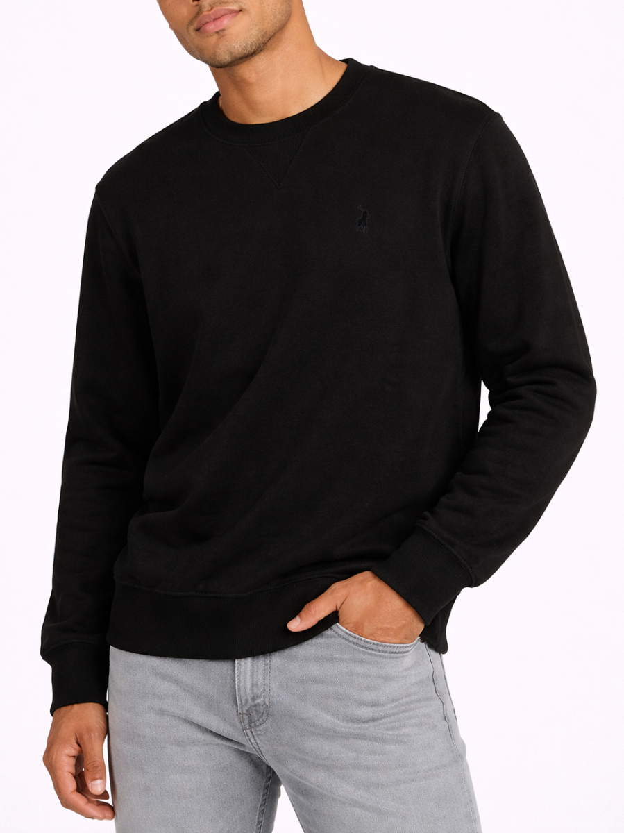 Polo Mens Essential Fleece Sweatshirt In Black