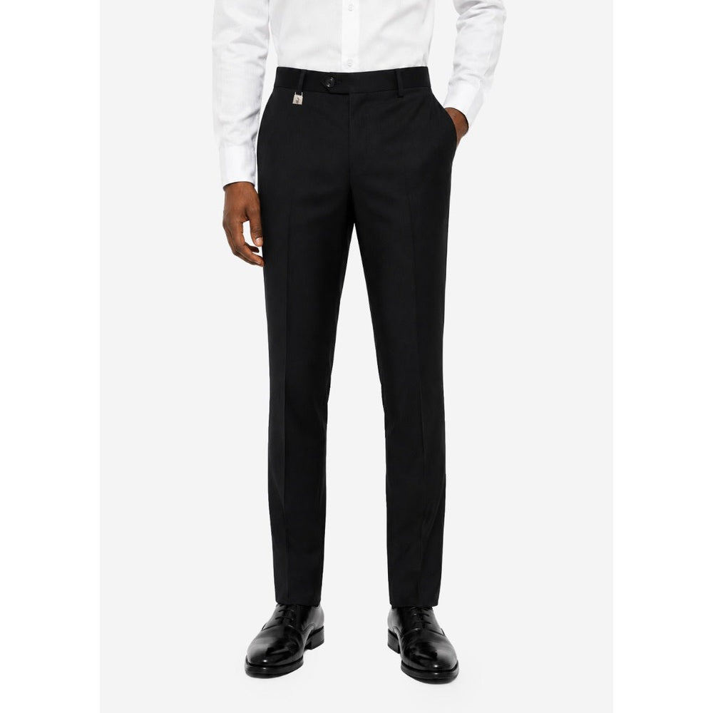 Polo Mens Custom Fit Plain Trousers In Black