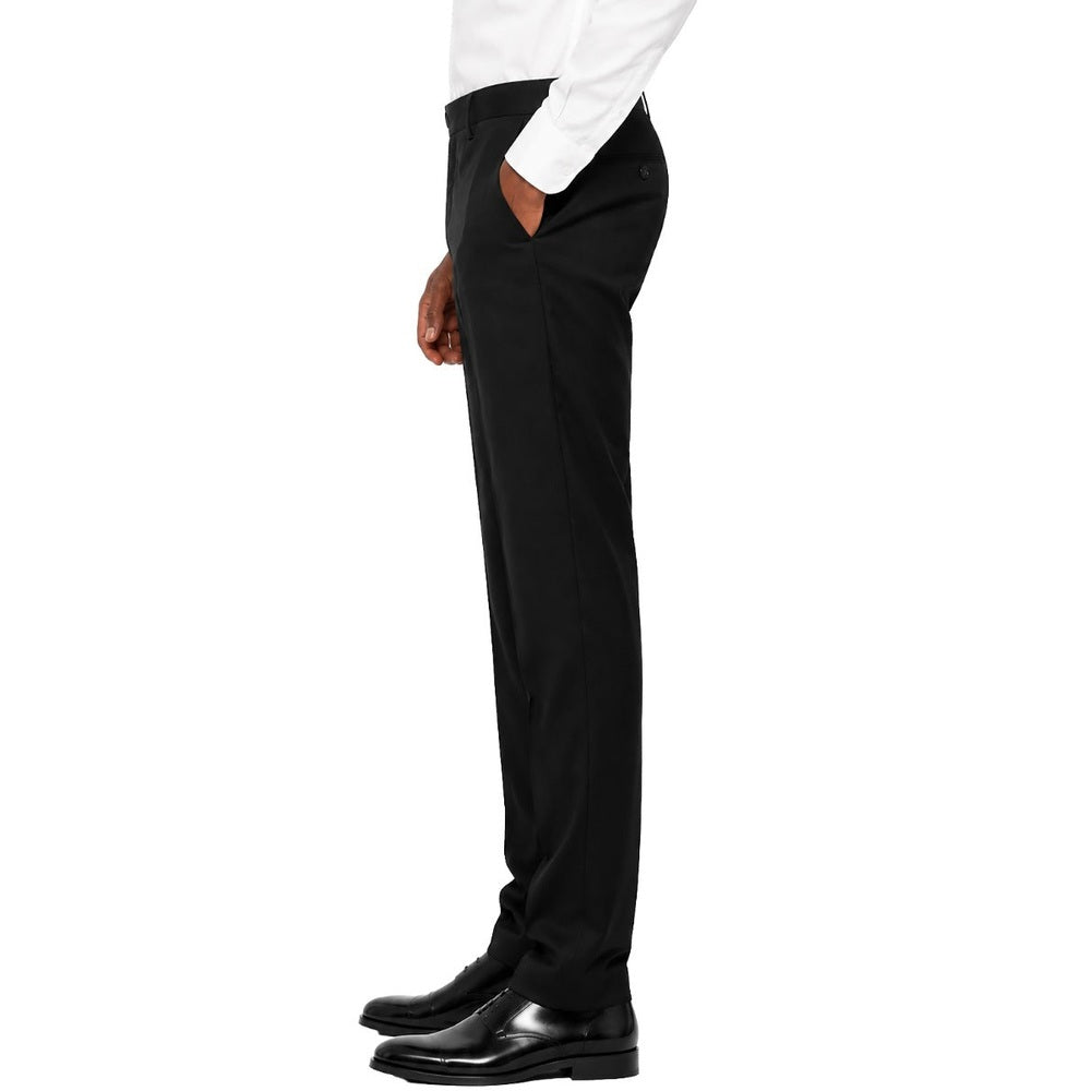 Polo Mens Custom Fit Plain Trousers In Black