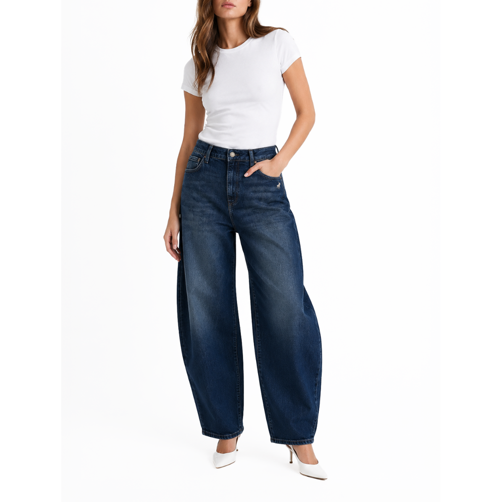Polo Womens Jessie Barrel Leg Jeans In Dark Wash