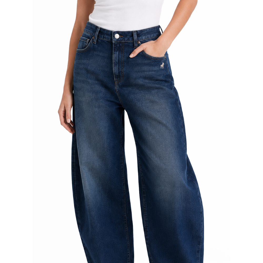 Polo Womens Jessie Barrel Leg Jeans In Dark Wash