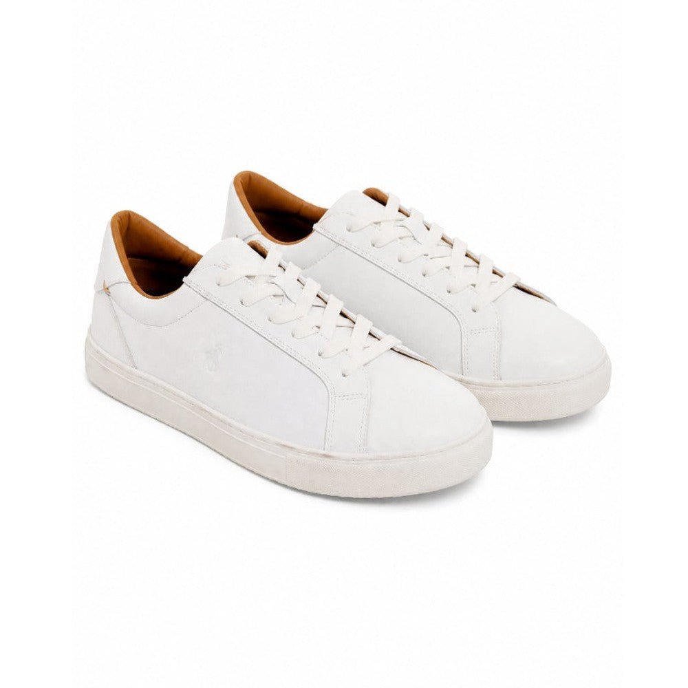 Polo Mens Classic Leather Sneaker In White