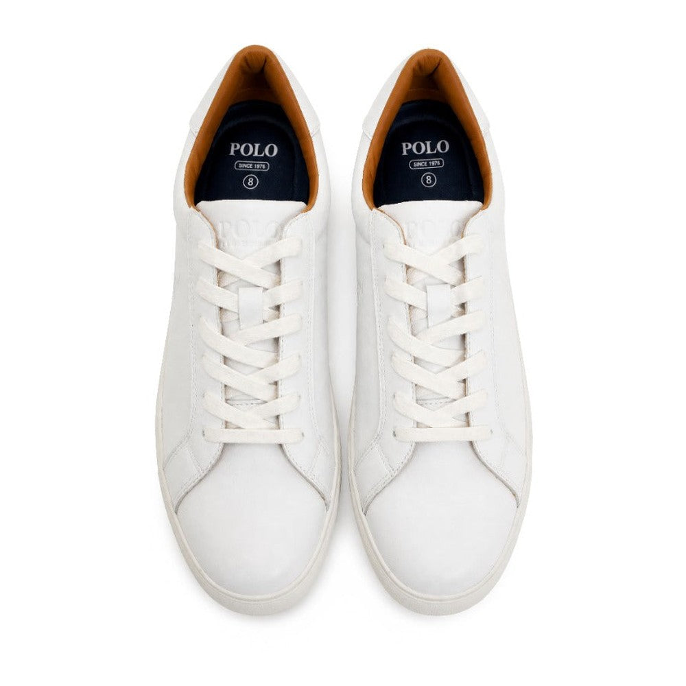 Polo Mens Classic Leather Sneaker In White