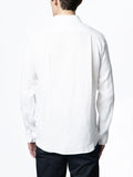 Polo Mens Long Sleeve Plain Linen Blend Shirt In White
