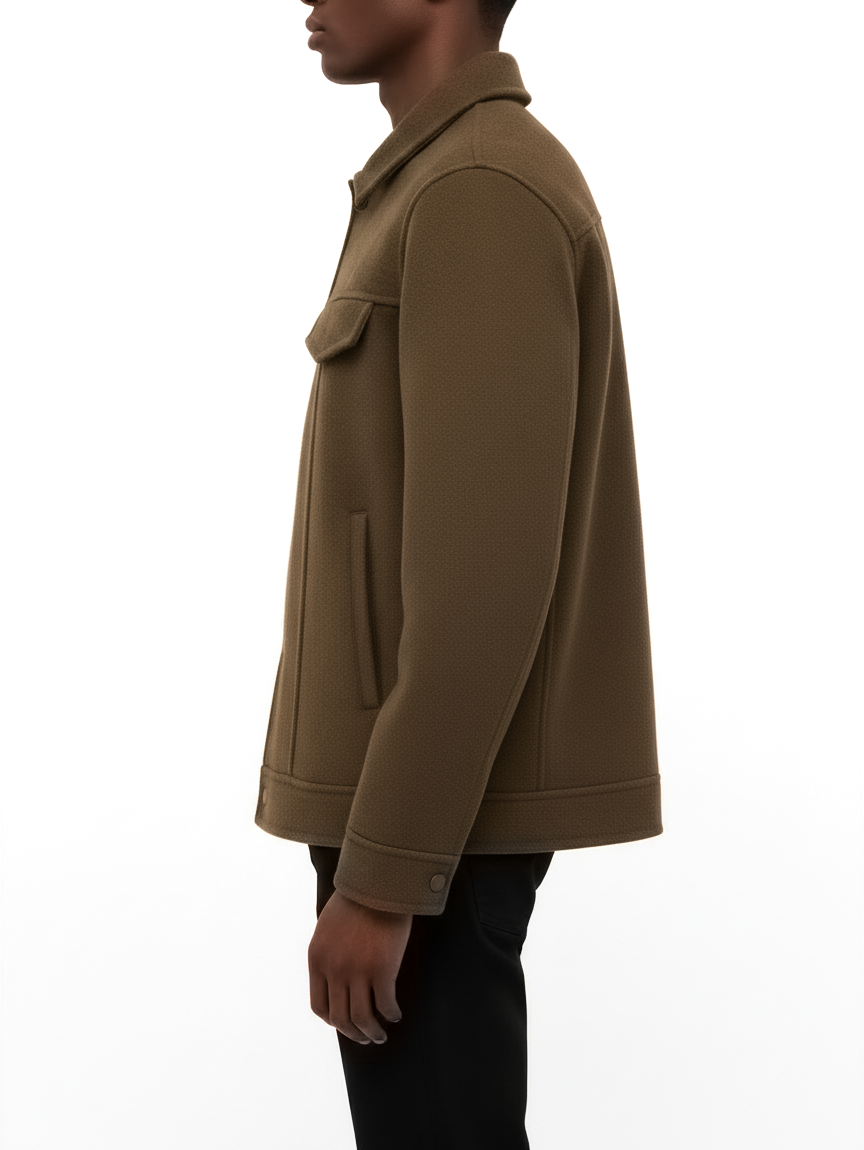 Polo Mens Melton Biker Jacket Camel