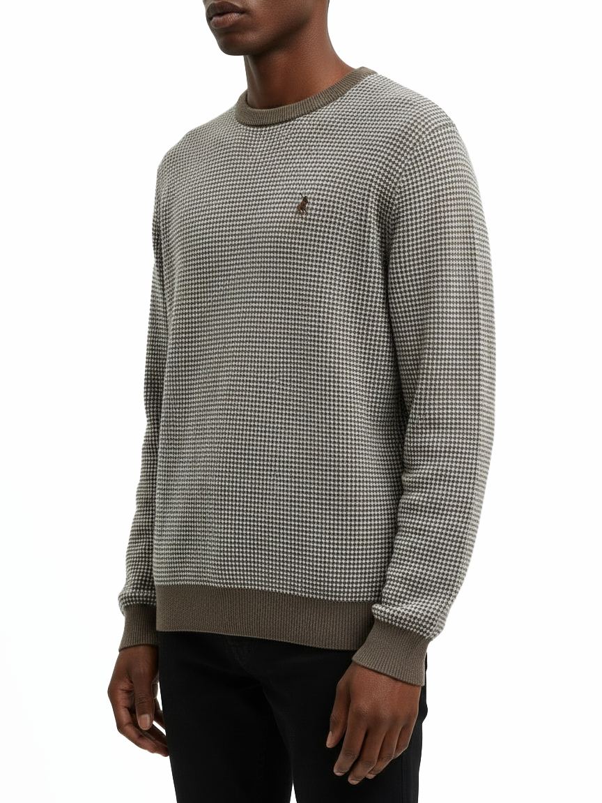 Polo Mens Textured Knitwear In Stone