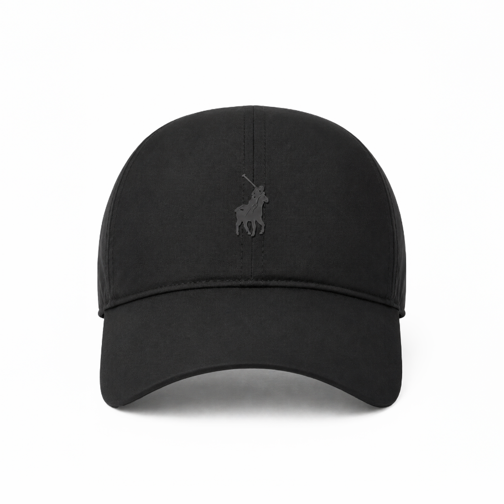 Polo Mens 6 Panel Unstructured Fashion Peak Caps In Black