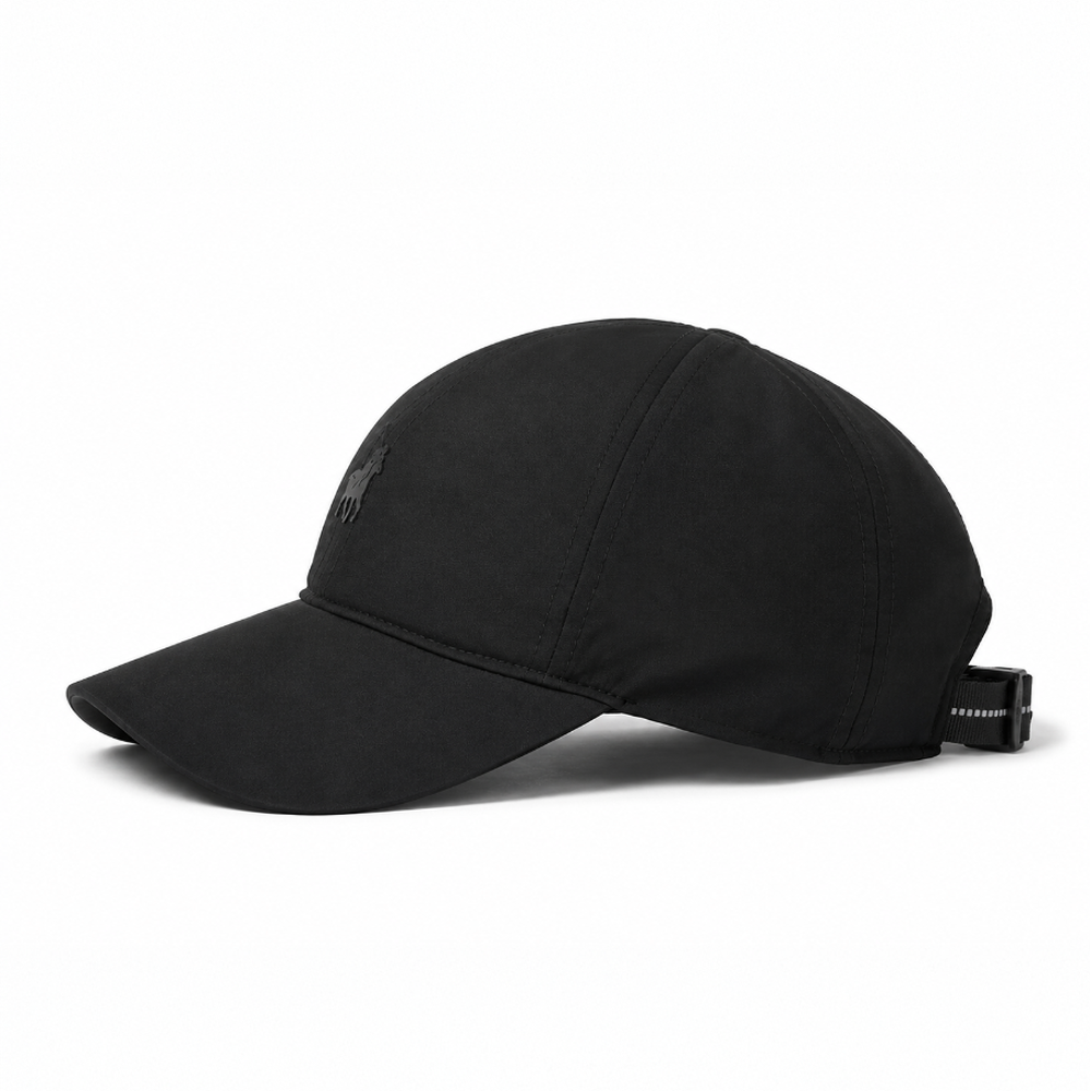 Polo Mens 6 Panel Unstructured Fashion Peak Caps In Black