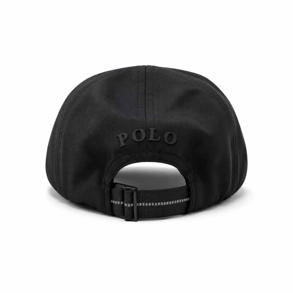Polo Mens 6 Panel Unstructured Fashion Peak Caps In Black