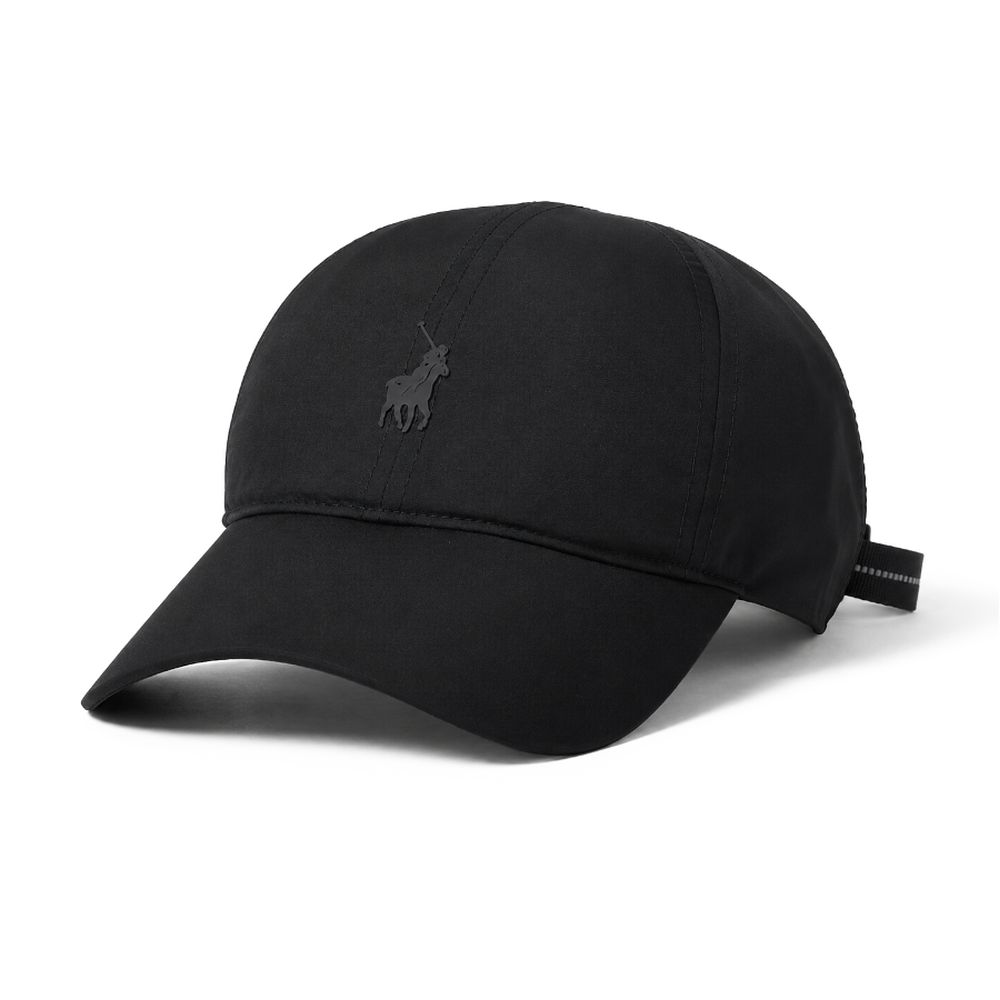 Polo Mens 6 Panel Unstructured Fashion Peak Caps In Black