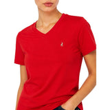 Polo Womens Short Sleeves Kelly V Neck T-Shirt In Red