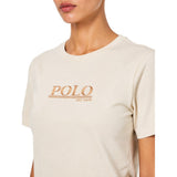 Polo Womens Ava Embroided Short Sleeves T-Shirt In Stone
