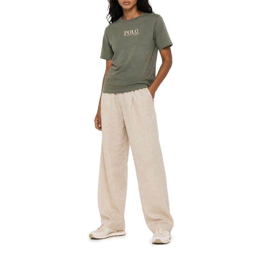 Polo Womens Short Sleeves Embroidered T-Shirt In Thyme