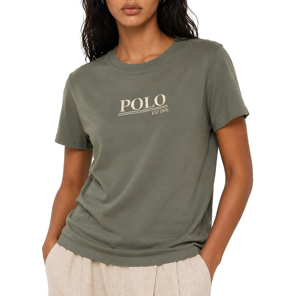 Polo Womens Short Sleeves Embroidered T-Shirt In Thyme