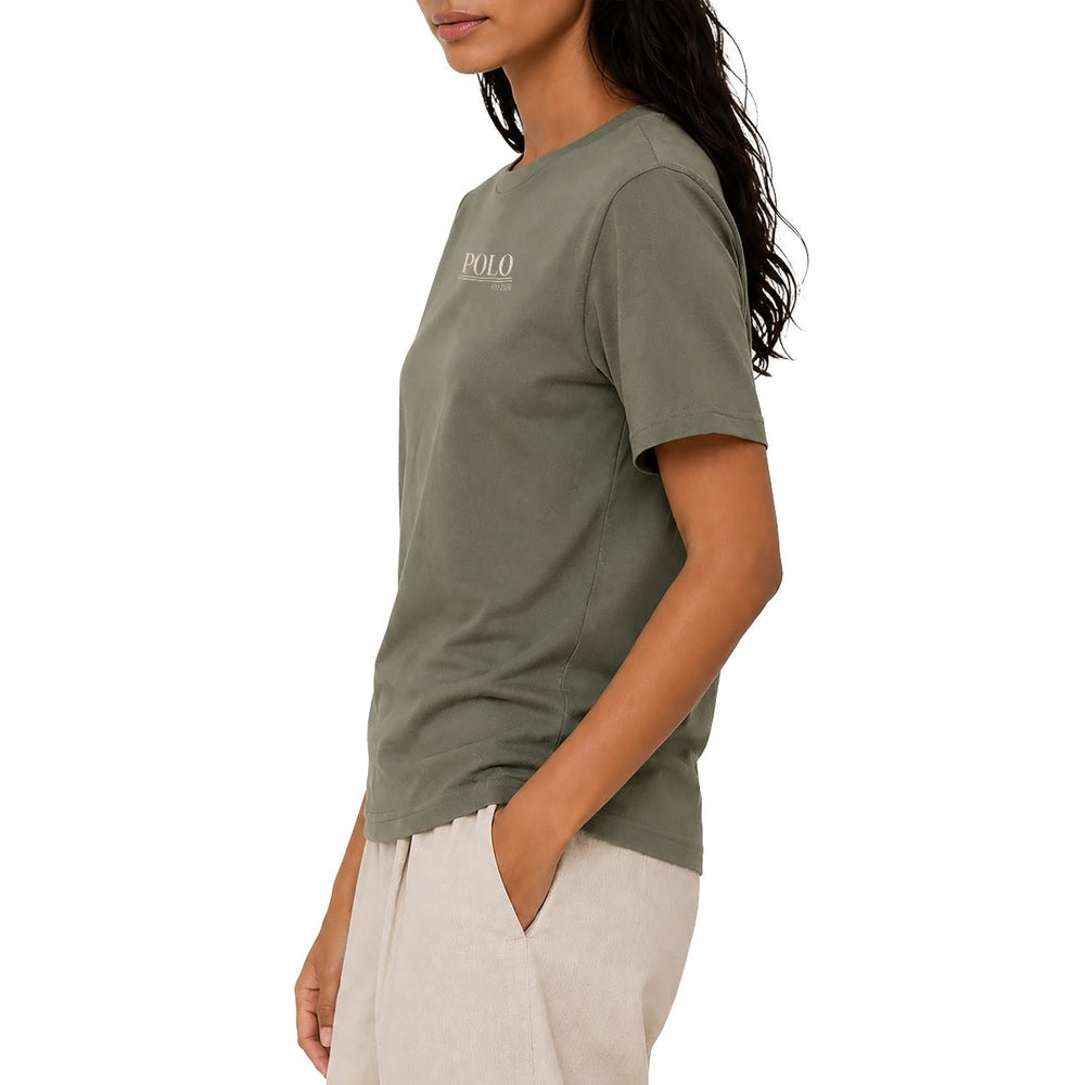 Polo Womens Short Sleeves Embroidered T-Shirt In Thyme