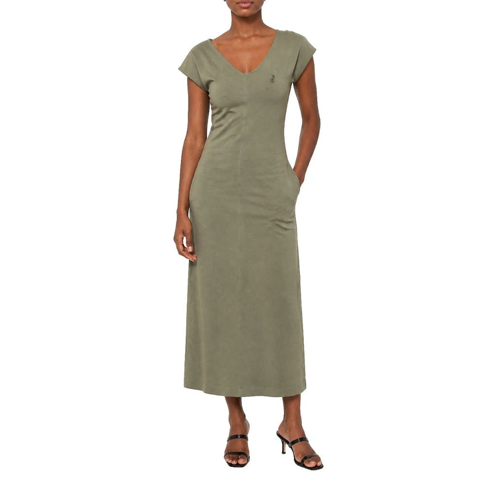 Polo Womens Layla Cap Sleeve Casual Dress In Olive