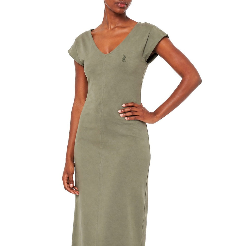 Polo Womens Layla Cap Sleeve Casual Dress In Olive