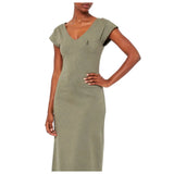 Polo Womens Cap Short Sleeves Casual Dress In Olive