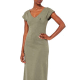 Polo Womens Layla Cap Sleeve Casual Dress In Olive