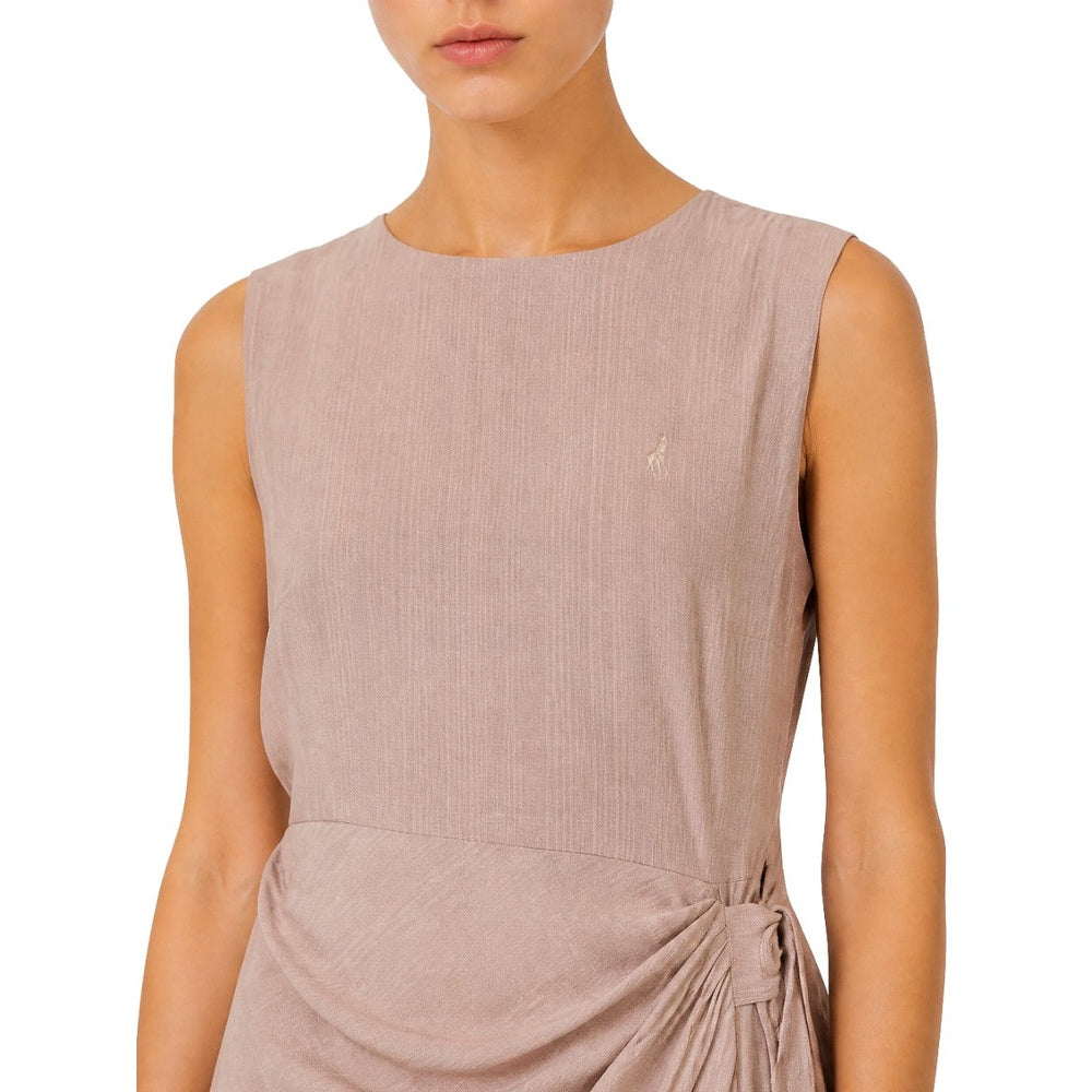 Polo Womens Zinhle Mock Wrap Dress In Mushroom