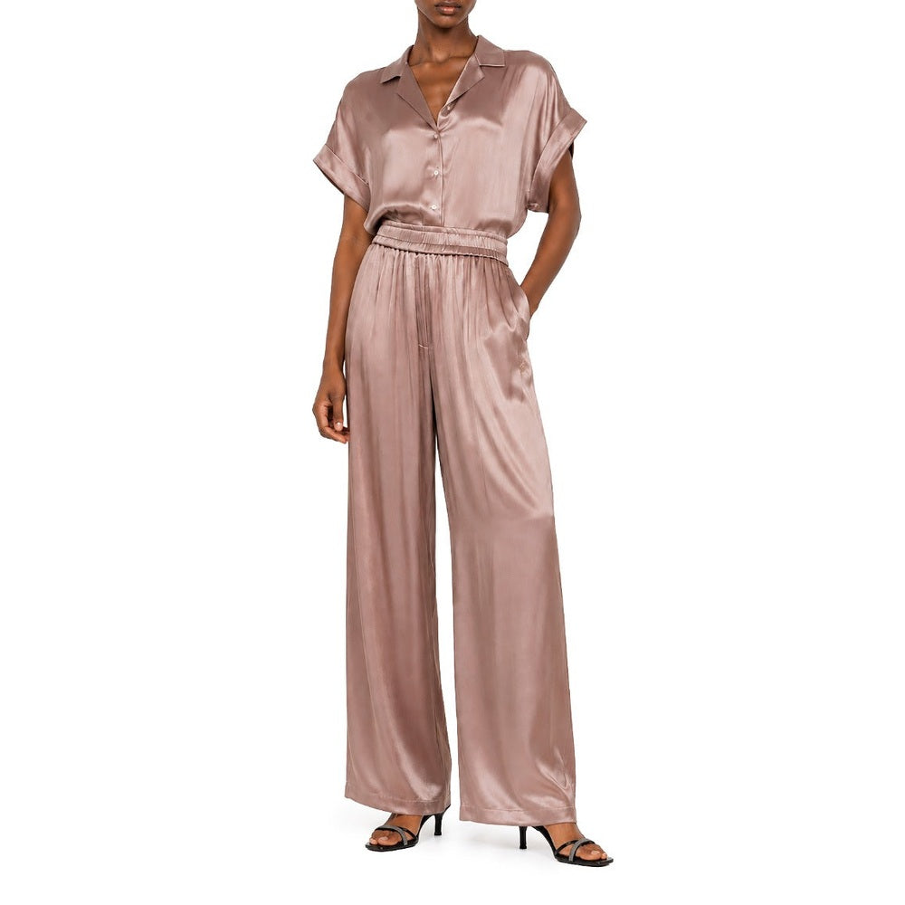 Polo Womens Gia Elasticated Wide Leg Pants In Mushroom