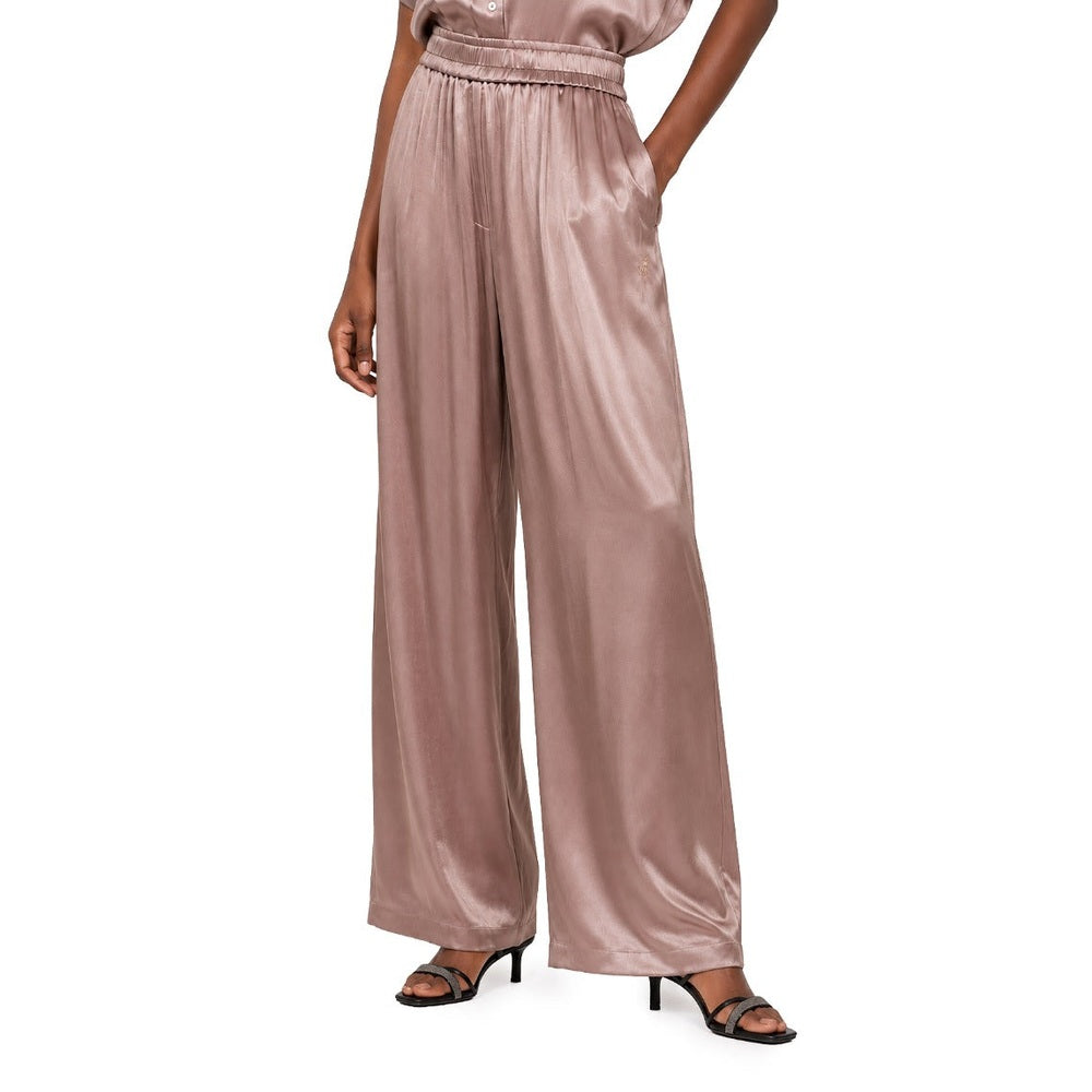 Polo Womens Gia Elasticated Wide Leg Pants In Mushroom