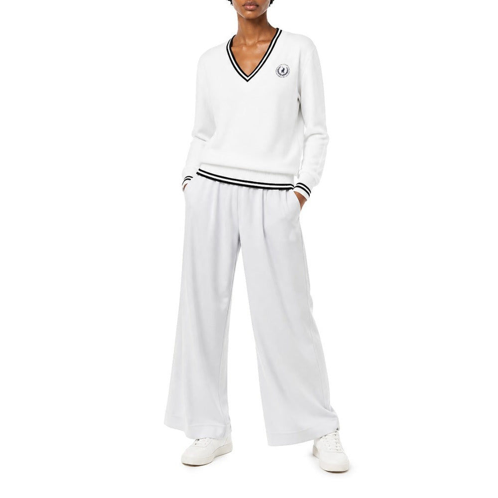 Polo Womens Farah V-Neck Track Top In White