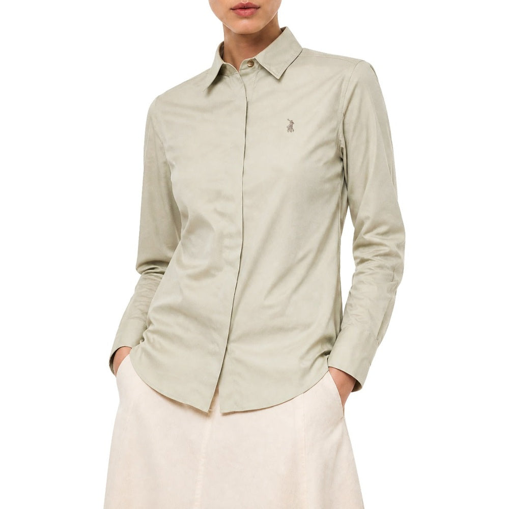 Polo Womens Jamie Long Sleeves Shirt In Cool Sage