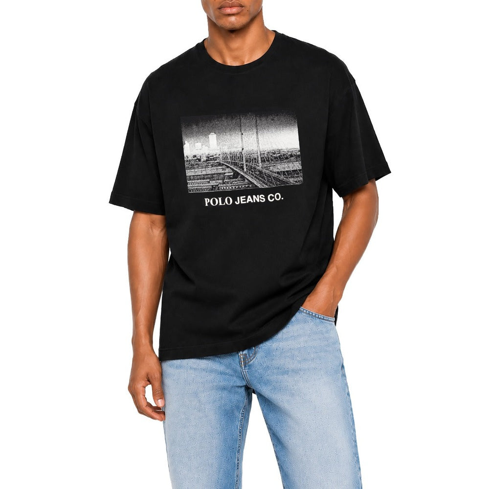 Polo Mens City Scape Graphic T-Shirt In Black