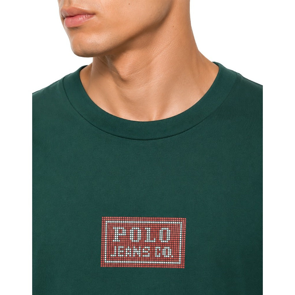 Polo Mens Pjc Pixel Logo T-Shirt In Dark Green