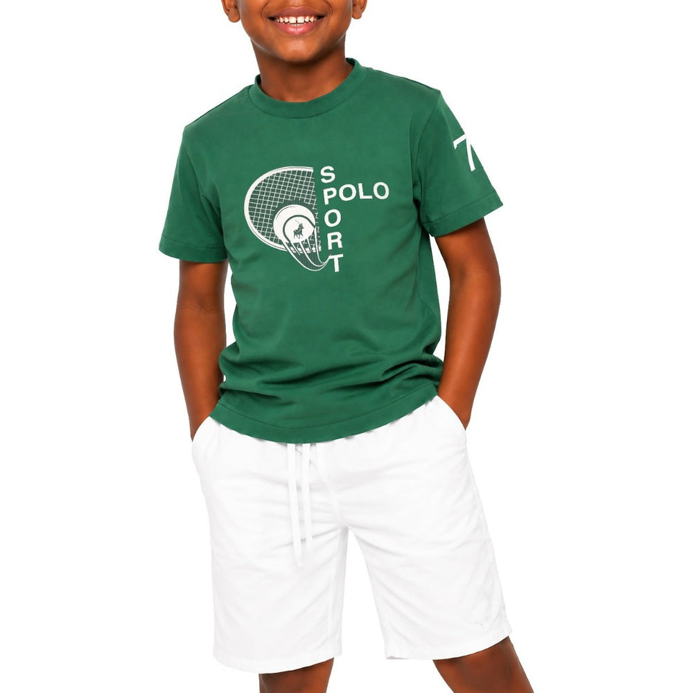 Polo Boys Alistair Printed Sport Short Sleeves T-Shirt In Green - S