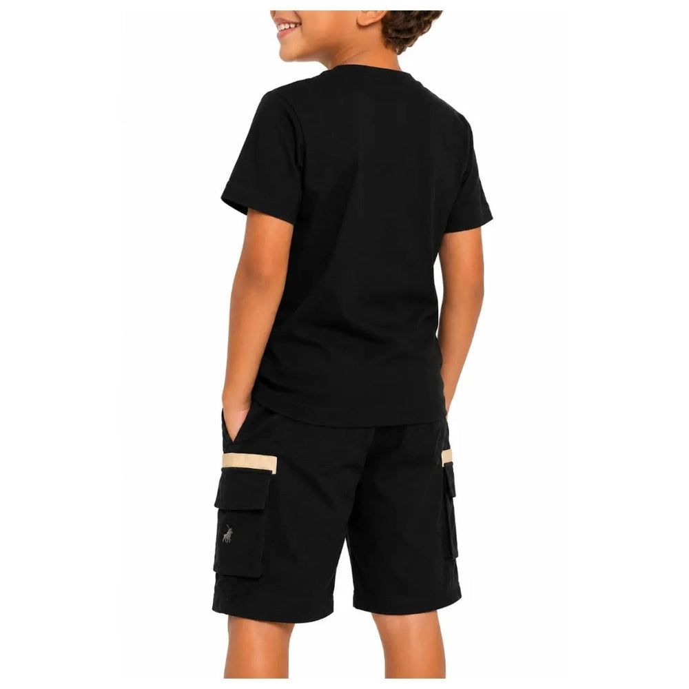 Polo Boys Bradley Printed Short Sleeves T-Shirt In Black/Gold