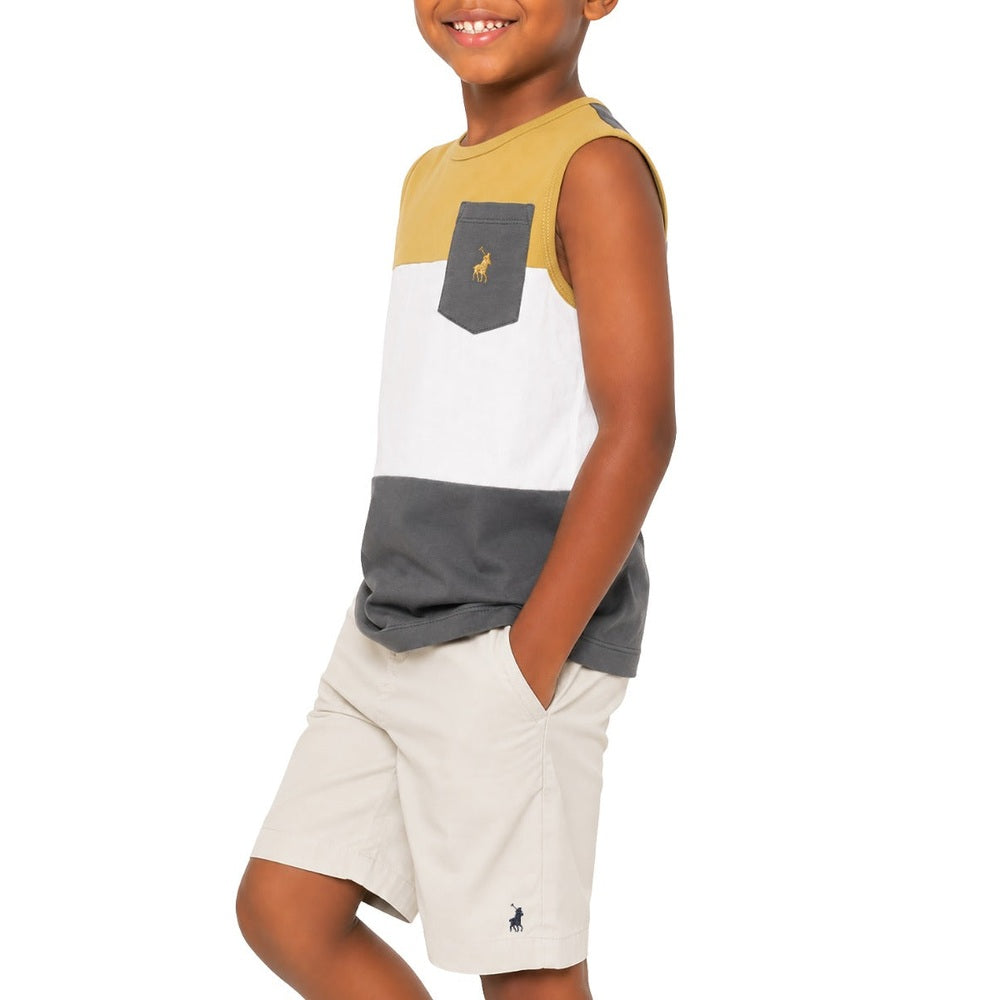 Polo Boys Jude Colour Blocked Vest In Gunmetal