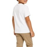 Polo Boys Mandla Printed Side Stripe Short Sleeves T-Shirt In White Multi