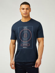 Ben Sherman W78220 Linear Guitar Tee Shirt Navy