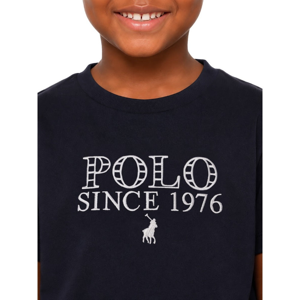 Polo Girls Isla Embroided Short Sleeve T-Shirt In Navy