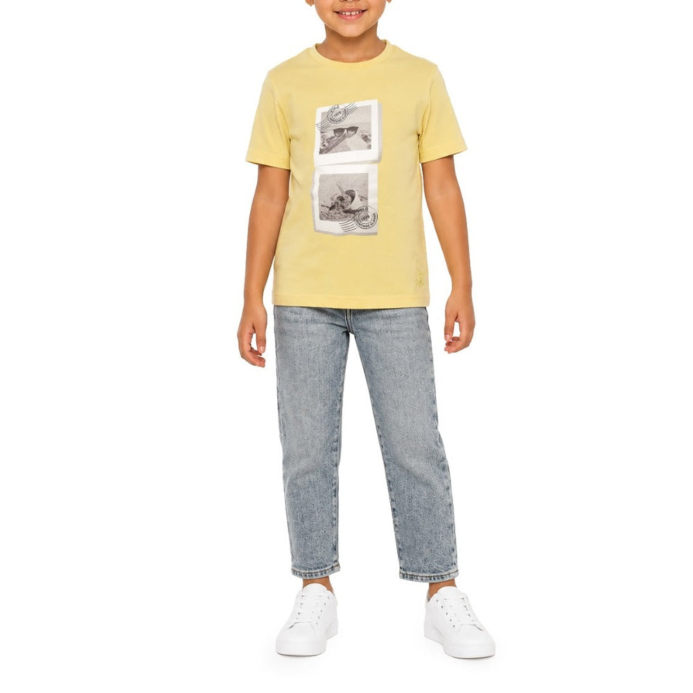 Polo Girls Asha Photo Printed Short Sleeves T-Shirt In Yellow