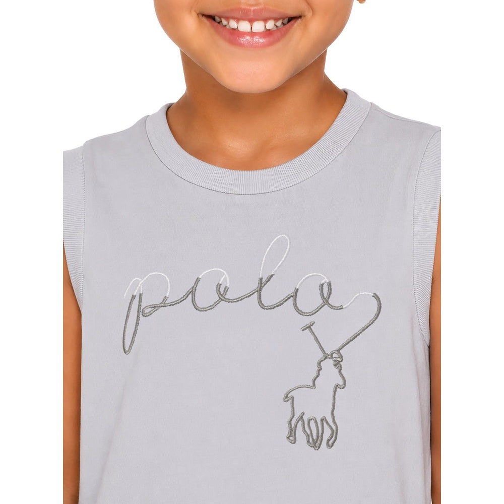 Polo Girls Jordan Rope Sleeveless Dress In Ice Blue