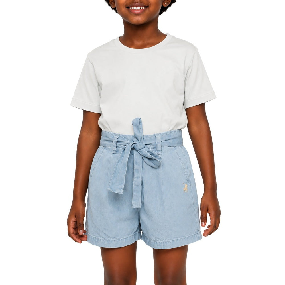 Polo Girls Anna Chambray Shorts In Light Wash